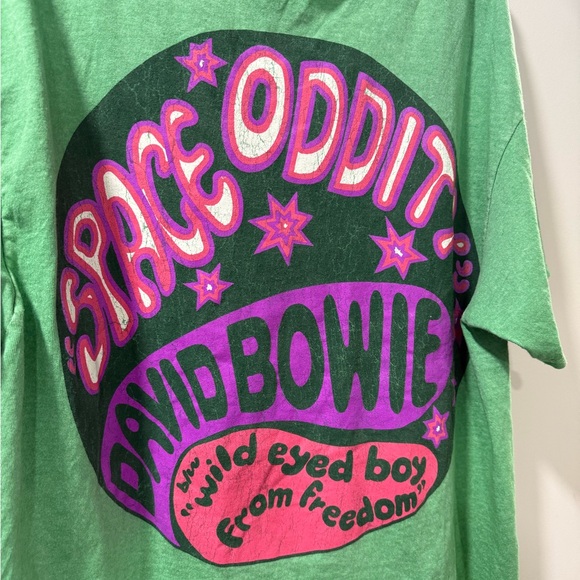 Urban Outfitters David Bowie Green Space Oddity Graphic T-Shirt S/M - Picture 3 of 11